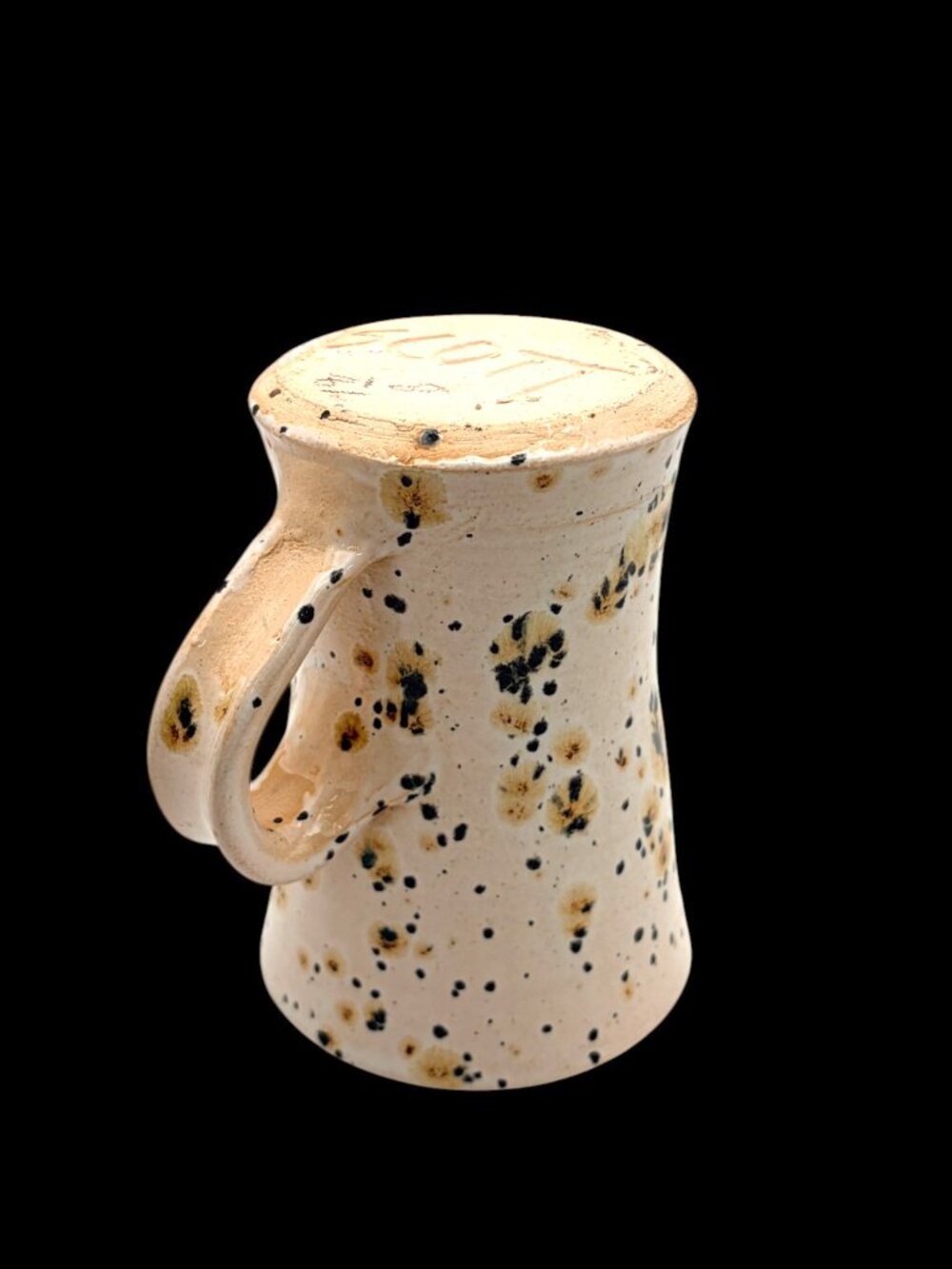 Signed Studio Pottery Speckled Stoneware Mug Handmade Artisan Coffee Cup 5" - Picture 8 of 11